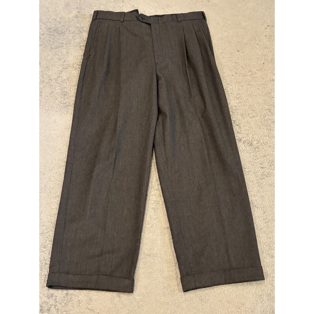 Vintage Lord & Taylor Pants Men's 36 100% Worsted Wool Straight Charcoal Gray